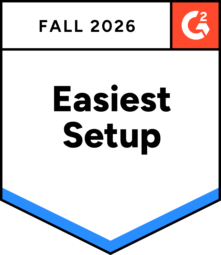 G2 Badge - Easiest setup, Fall 2026