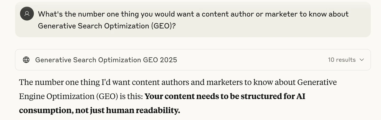 A screenshot of Claude