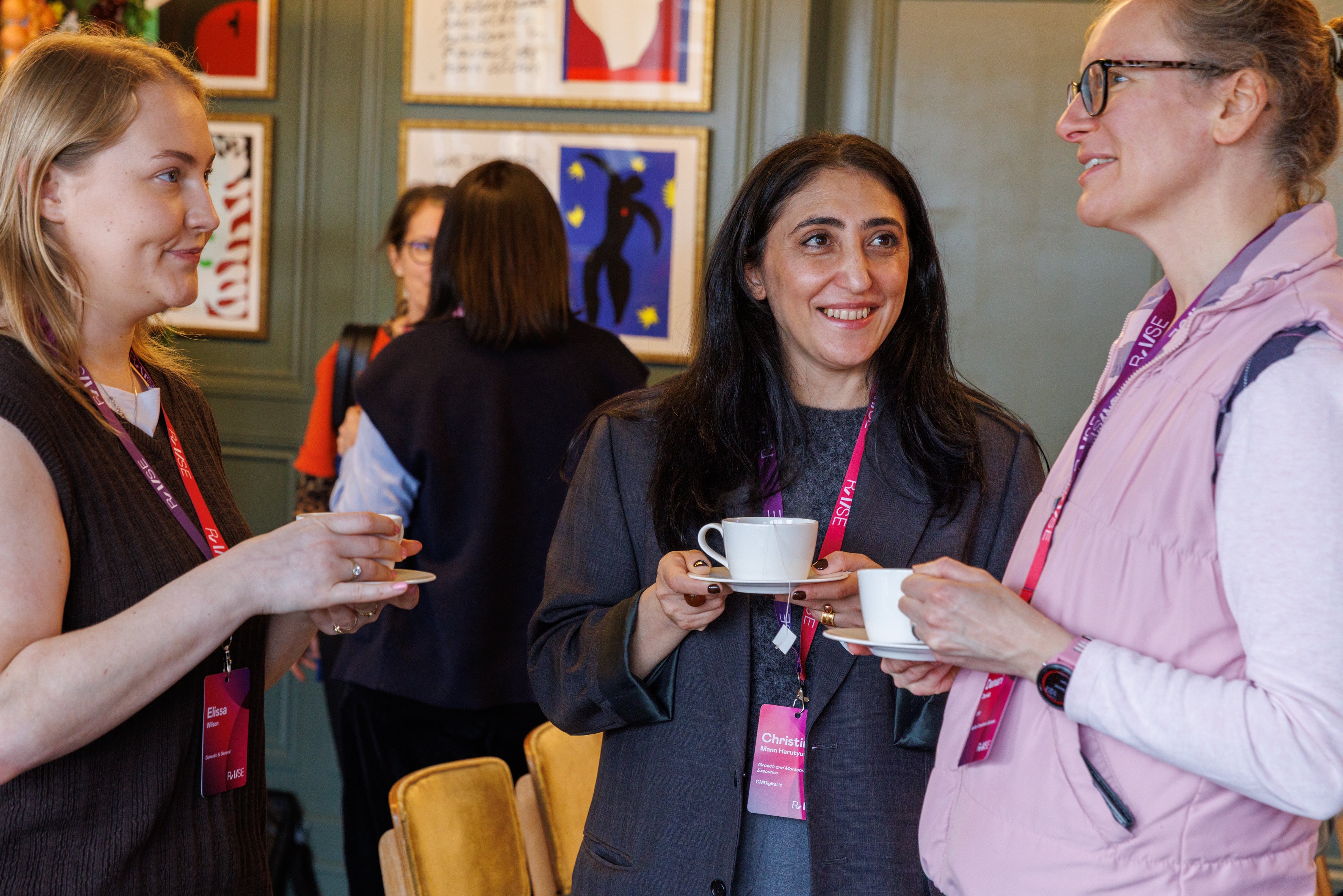 A group of people talking