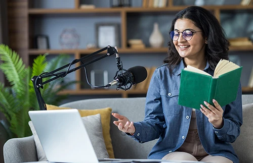 woman sharing unlikely places to find content ideas