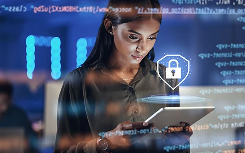 Marketer reading an announcement about security