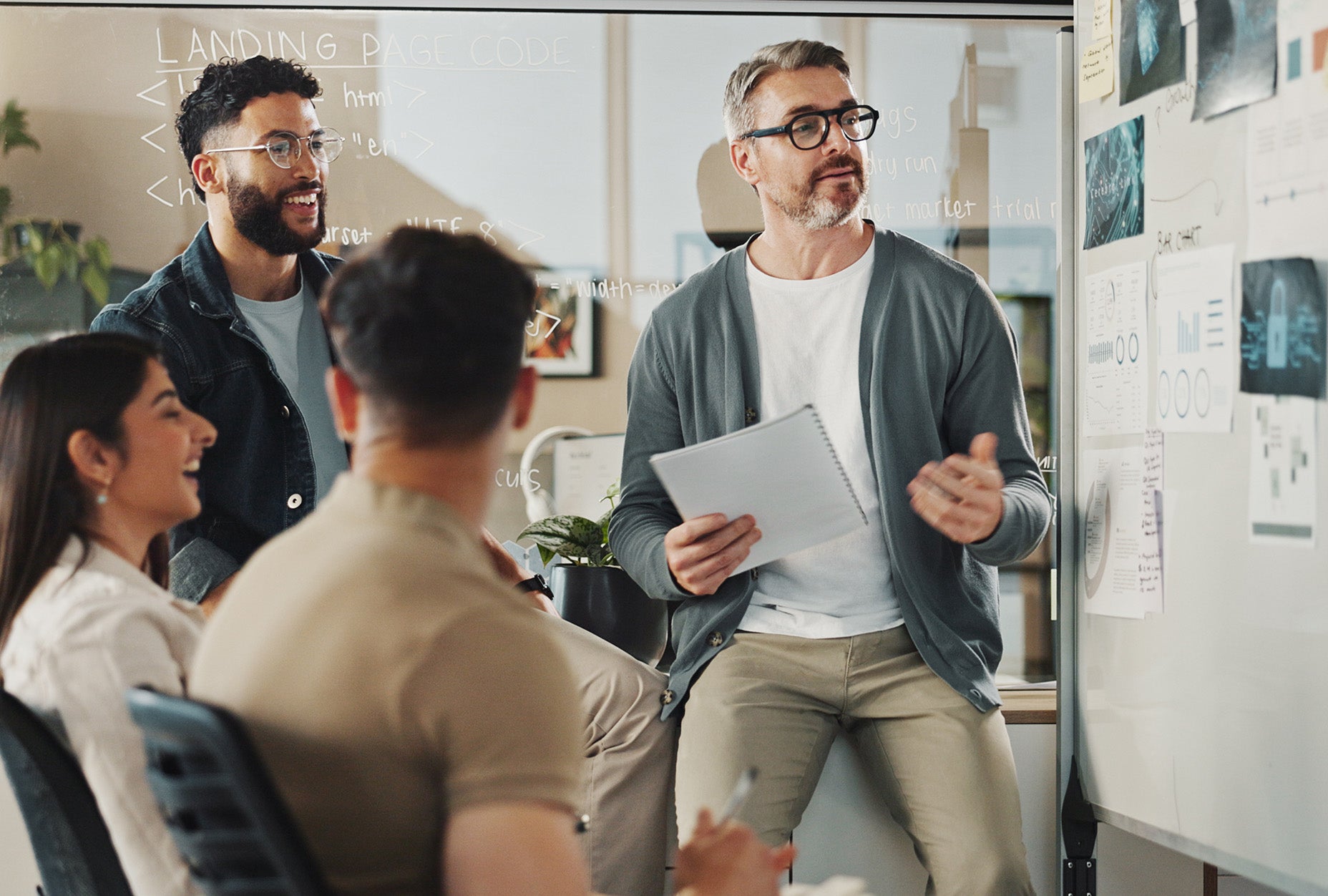 Team discussing how to build a scalable healthcare content strategy