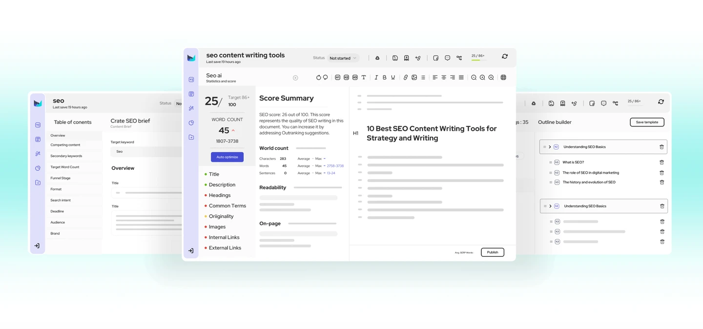 screenshot of Outranking AI tool
