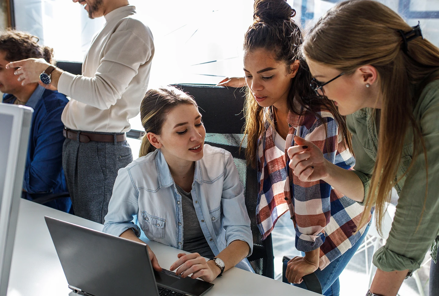 A group of developers working on a project using frameworks