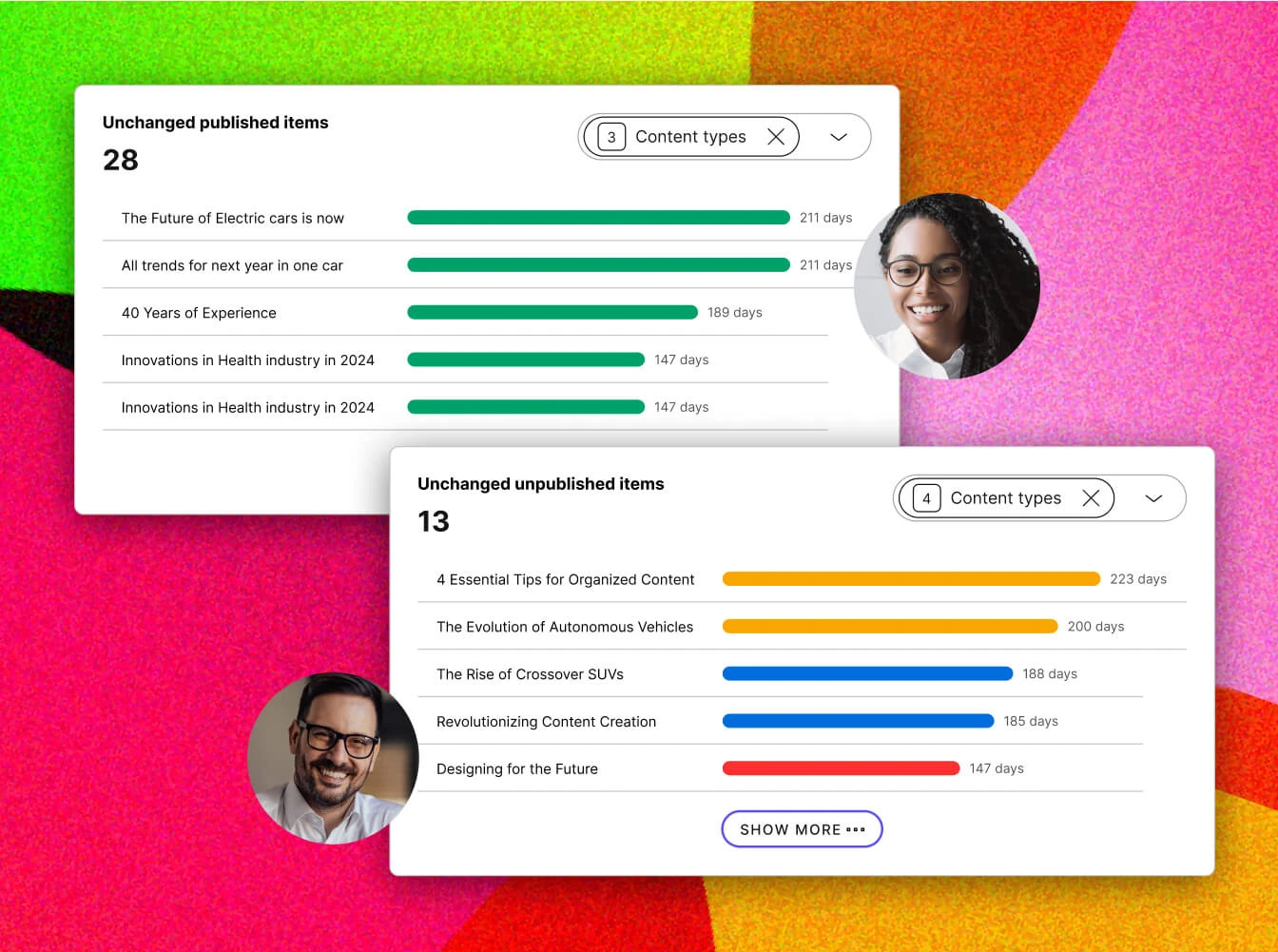 Kontent.ai Mission Control unchanged published and unpublished items