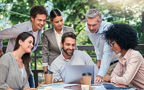 Partners discussing a partner program