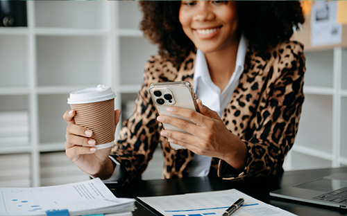 Social media manager working on a social media strategy