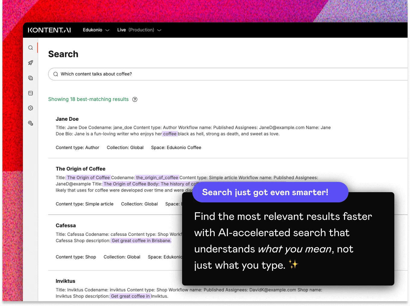 Smarter search in Kontent.ai