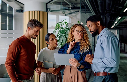 colleagues discussing AI bias at work