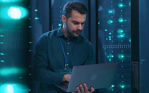 Security officer ensuring data protection 