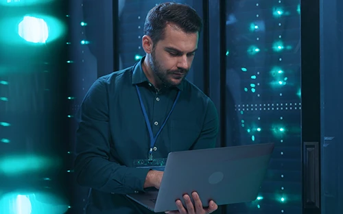 Security officer ensuring data protection