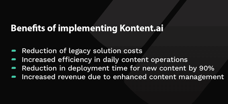 Benefits of implementing Kontent.ai