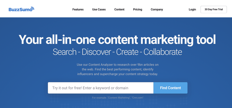 Content marketing tools - Buzzsumo